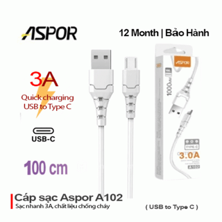 Dây sạc điện thoại Lightning 3,0A A101 Trắng