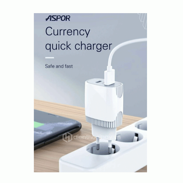 Bộ sạc điện thoại Lightning sạc nhanh A815 Trắng
