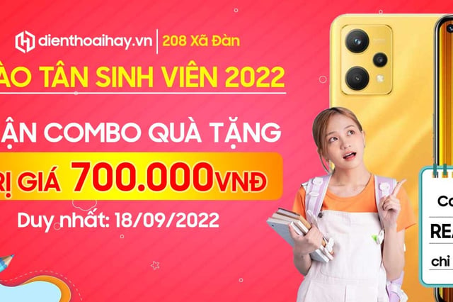 Khuyến mại Chào tân sinh viên 2022: Combo quà tặng 700K, cơ hội mua Realme Q5 chỉ 5K
