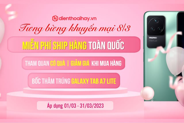 Tưng bừng khuyến mại 8.3 - Redmi K40 Pro 6.666K, K50 Pro 7.990KK, quà tặng 1 triệu